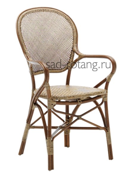 Плетеный стул из искусственного ротанга "Greece" (Индонезия), размер 54 *41 *89 , цвет коричневый